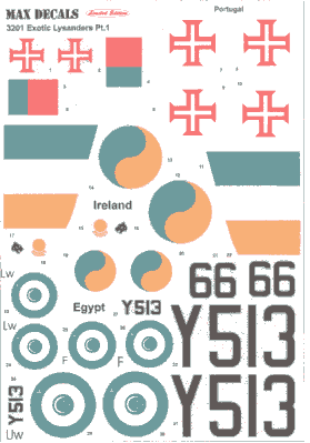 max3201 1/32 scale Lysander Decal sheet